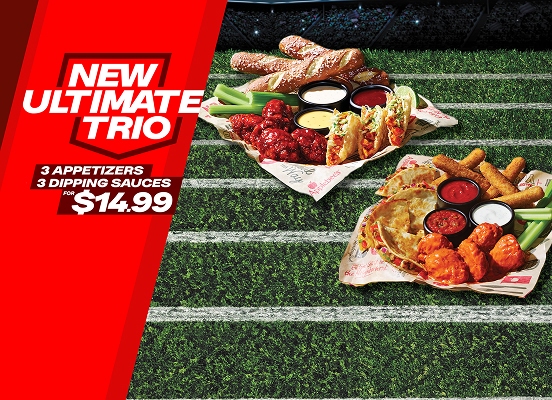 Image of Applebee's® Appetizer Deal - Build Your Own Sampler Trio for $14.99! | Limited time. Price, participation and selection may vary. Tax and gratuity excluded. © 2025 Applebee's Restaurants LLC
