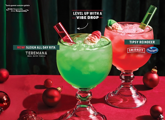 Image of Applebee's Holiday Cocktails | Must be 21+. Void where prohibited. Tax & gratuity excluded. Dine-in only. Participation may vary. While supplies last. Drink & Drive Responsibly. Gummi Santa contains gelatin. ©2025 Applebee’s Restaurants LLC